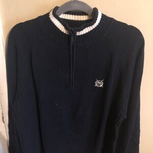 Thre3 Long Sleeve Blue  Knit Sweater w/Zipper Front Size XL Men